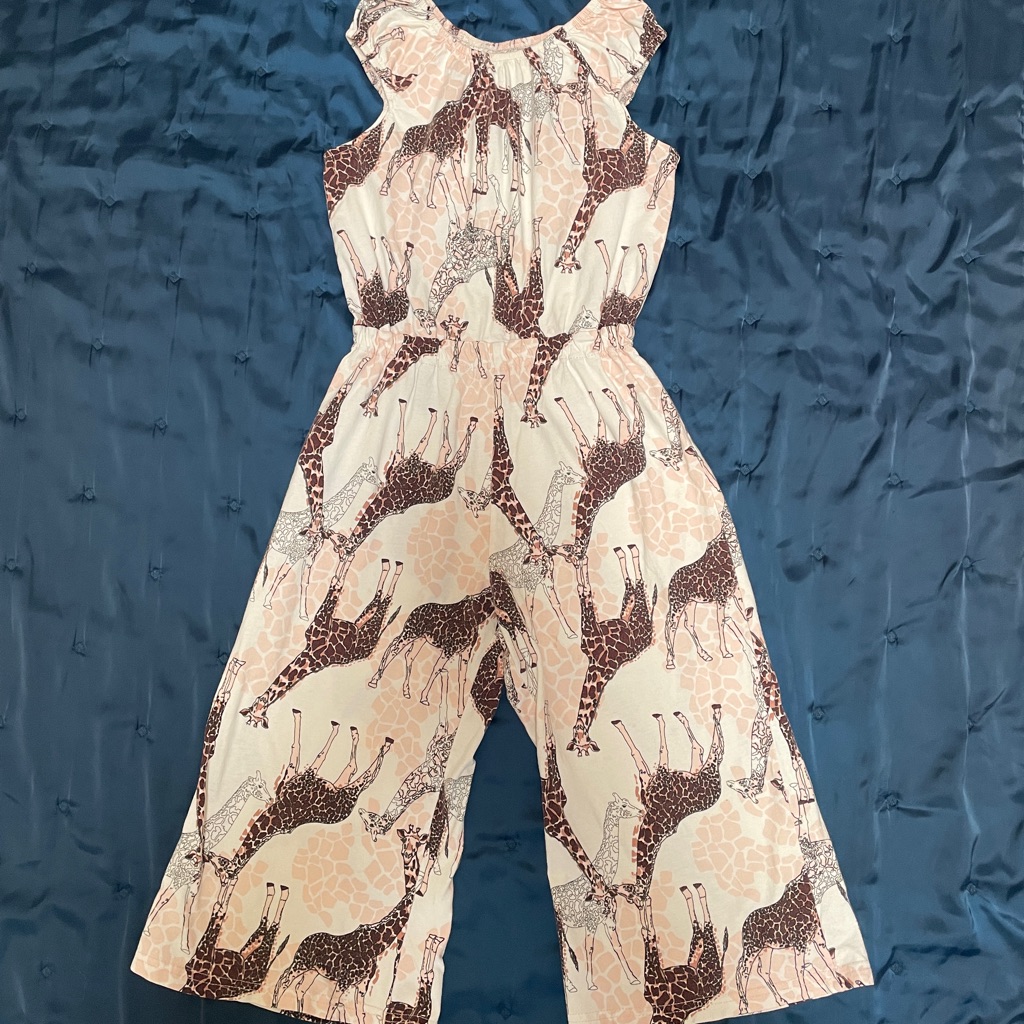 Giraffe Print Jumpsuit Romper Size 7-8
